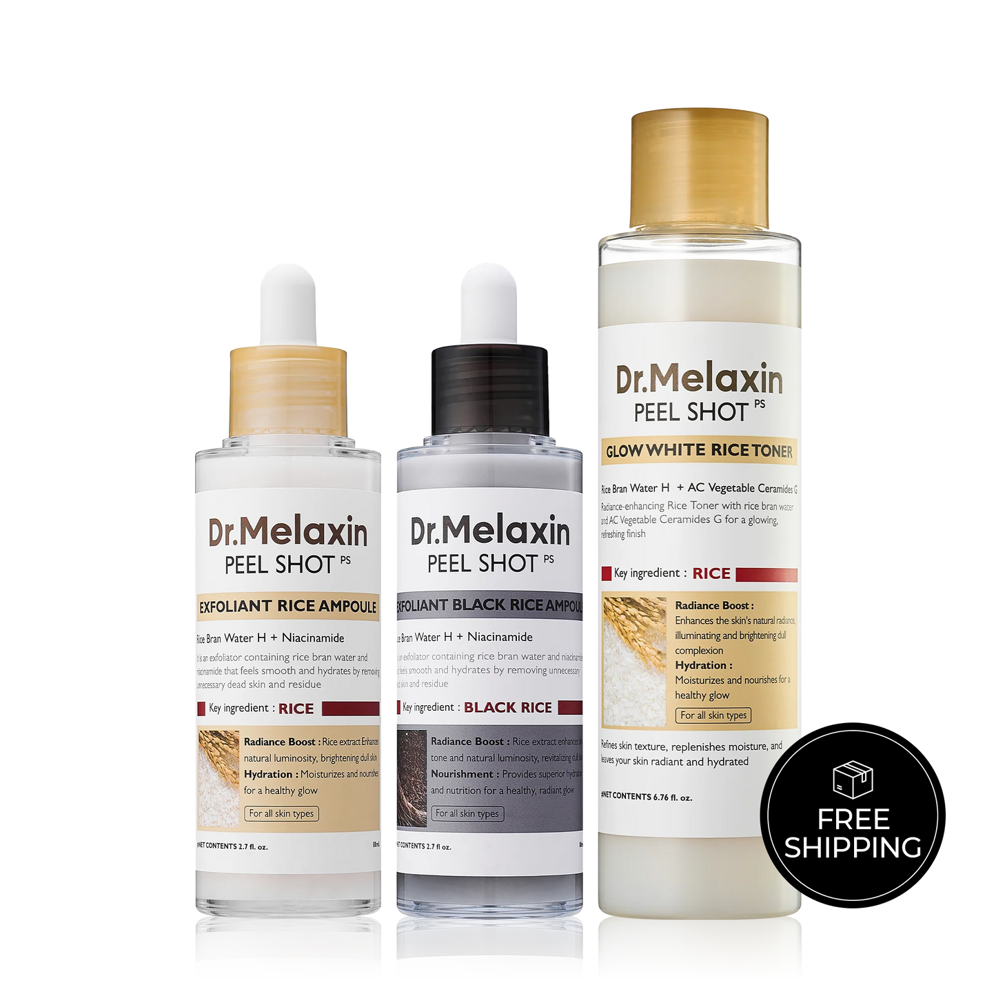 Dr. Melaxin Peel shot black and white rice